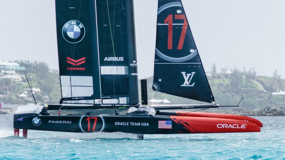 Americas's Cup Village, Bermuda 12th June 2017. Emirates Team New Zealand  with the Louis Vuitton Challenger